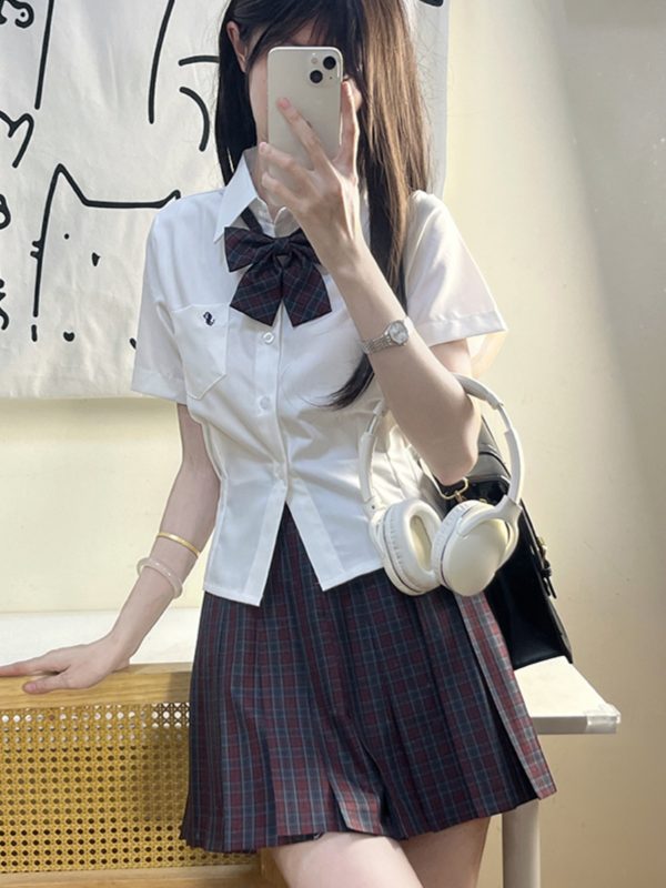 Japanese Style Pleated Skirt - High Waist Half-Length Short Skirt for Slimming Effect, Summer College Fashion