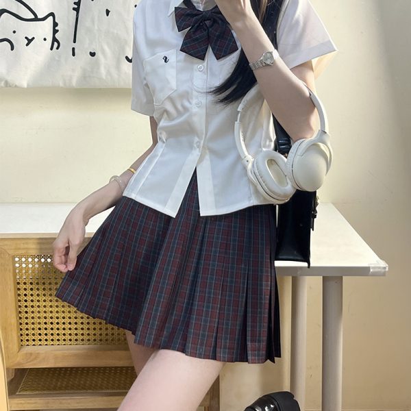 Japanese Style Pleated Skirt - High Waist Half-Length Short Skirt for Slimming Effect, Summer College Fashion