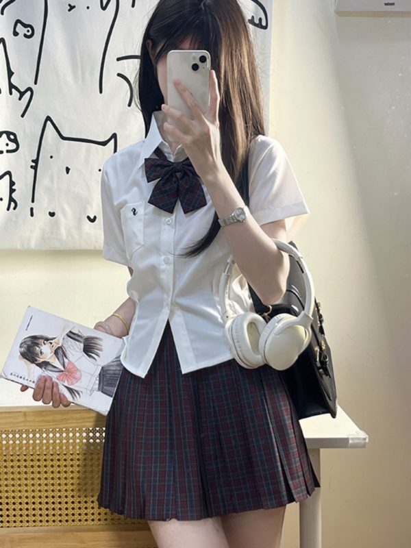 Japanese Style Pleated Skirt - High Waist Half-Length Short Skirt for Slimming Effect, Summer College Fashion