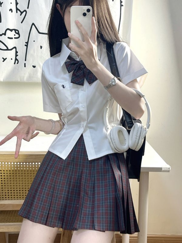 Japanese Style Pleated Skirt - High Waist Half-Length Short Skirt for Slimming Effect, Summer College Fashion