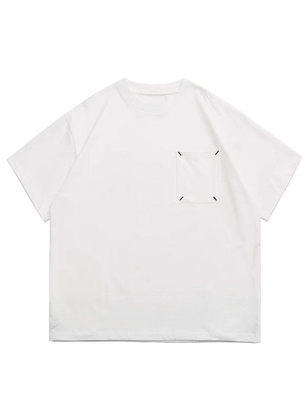 Japanese-Style Retro Cityboy Pocket Short-Sleeve T-Shirt for Men and Women - Summer Loose Casual Half-Sleeve Top