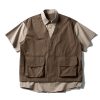 Japanese-Style Retro Patchwork Fake Two-Piece Color-Block Short Sleeve Shirt for Men and Women, Summer Casual Trend