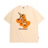 Japanese-Style Short-Sleeve T-Shirt for Men and Women - Casual Heavyweight Couple Top, Trendy Kaki Kaki Ruyi Design