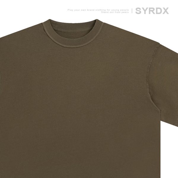 Japanese-Style Small Collar Short-Sleeve T-Shirt for Men - Casual Retro Tee with Hole Design, Loose Fit for Y2K and 90s Vibes