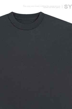 Japanese-Style Small Collar Short-Sleeve T-Shirt for Men - Casual Retro Tee with Hole Design, Loose Fit for Y2K and 90s Vibes