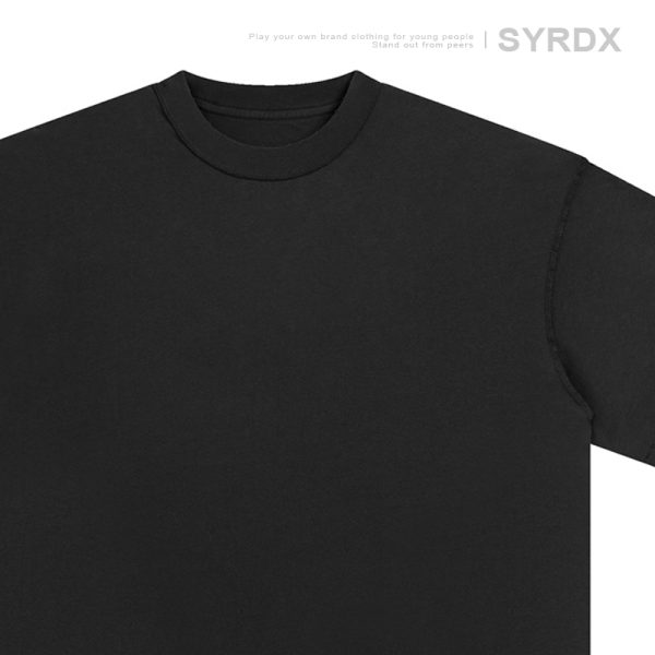 Japanese-Style Small Collar Short-Sleeve T-Shirt for Men - Casual Retro Tee with Hole Design, Loose Fit for Y2K and 90s Vibes