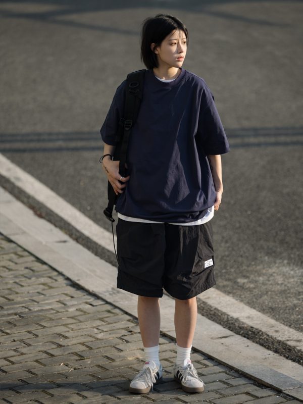 Japanese-Style Summer Solid Color Short Sleeve T-Shirt for Men - Casual Trendy 2025 Model, Versatile Fashion Essential