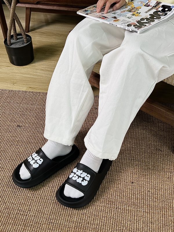 Japanese-Style Thick-Soled Sandals for Men and Women, Soft Indoor Slippers with Non-Slip Sole for Bathroom, Cloud-Like Comfort