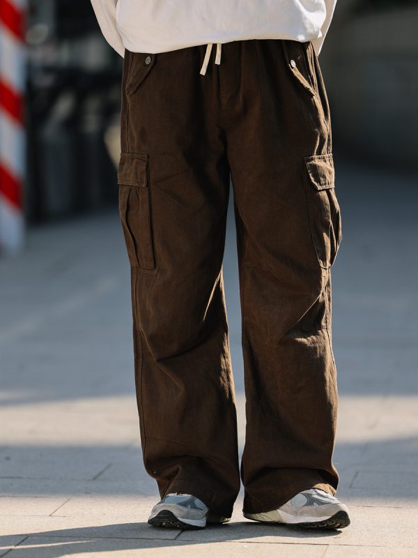 Japanese-Style Vintage Loose Casual Pants for Men - Wide-Leg Straight Work Trousers - Trendy Y2K Fashion