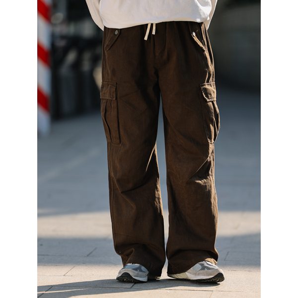 Japanese-Style Vintage Loose Casual Pants for Men - Wide-Leg Straight Work Trousers - Trendy Y2K Fashion
