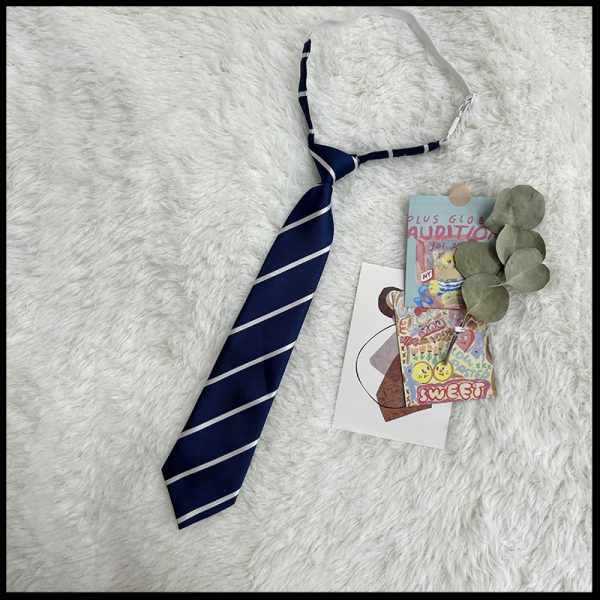 JK Uniform Pudding Bear Set - Plaid Skirt, DK Striped Tie, Decorative Bow Tie, Japanese Style, Cute Girls' College Outfit