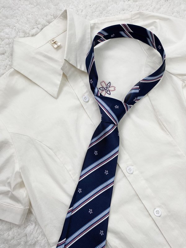 JK Uniform Pudding Bear Set - Plaid Skirt, DK Striped Tie, Decorative Bow Tie, Japanese Style, Cute Girls' College Outfit