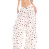 Kitty Cat Print Casual Pants for Women - Floor-Length Loose Straight Wide-Leg Trousers in American Style