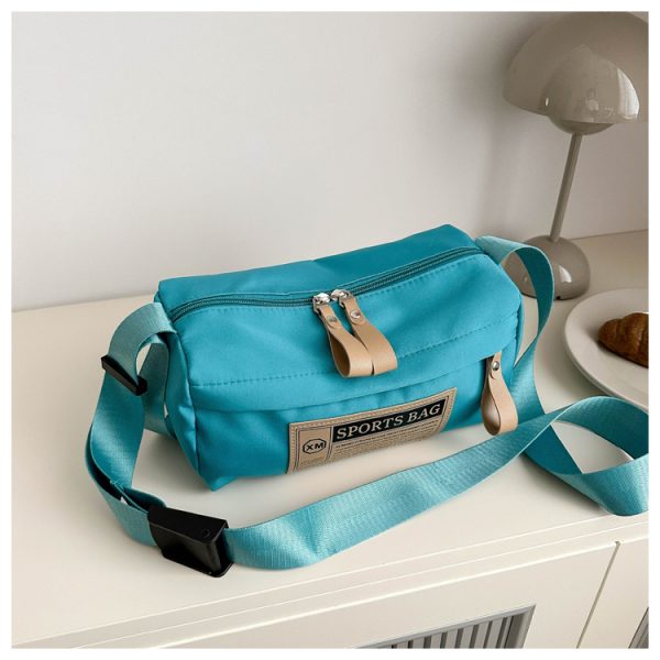 Klein Blue Nylon Oxford Crossbody Bag - Unisex Travel Shoulder Bag for Sports & Fitness - Trendy 2025 Style