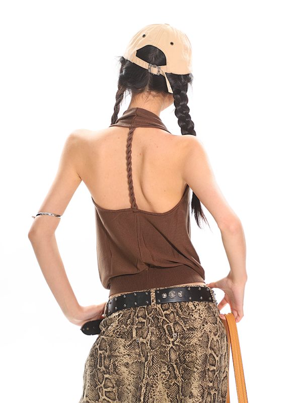 Knotted Knit Casual Vest for Women - High Elasticity Slim Fit Summer Top