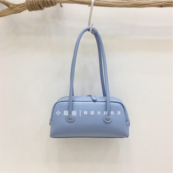 Korean Retro Bowling Bag - 2024 Spring Handheld Shoulder Underarm Boston Bag for Fashionable Niche Style