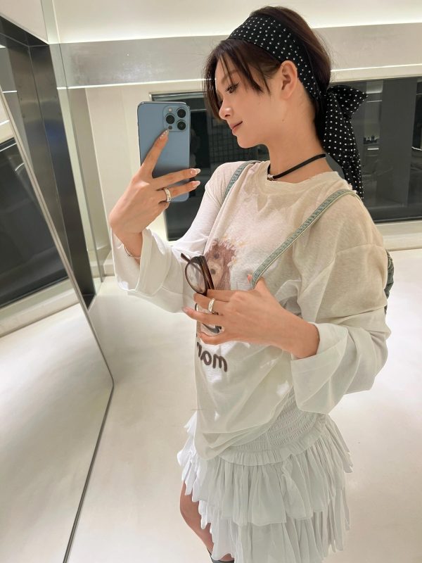 Korean Retro Little Dog Princess Print Long Sleeve T-Shirt - Casual Sun Protection Cover-Up in Pure Cotton for Women