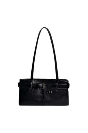 Korean Retro Underarm Baguette Bag for Women - Versatile Commuting Shoulder Bag with High-End Keychain, Stylish Motorcycle Accessory