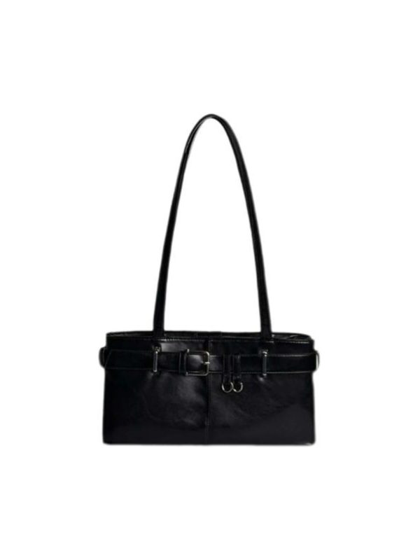 Korean Retro Underarm Baguette Bag for Women - Versatile Commuting Shoulder Bag with High-End Keychain, Stylish Motorcycle Accessory