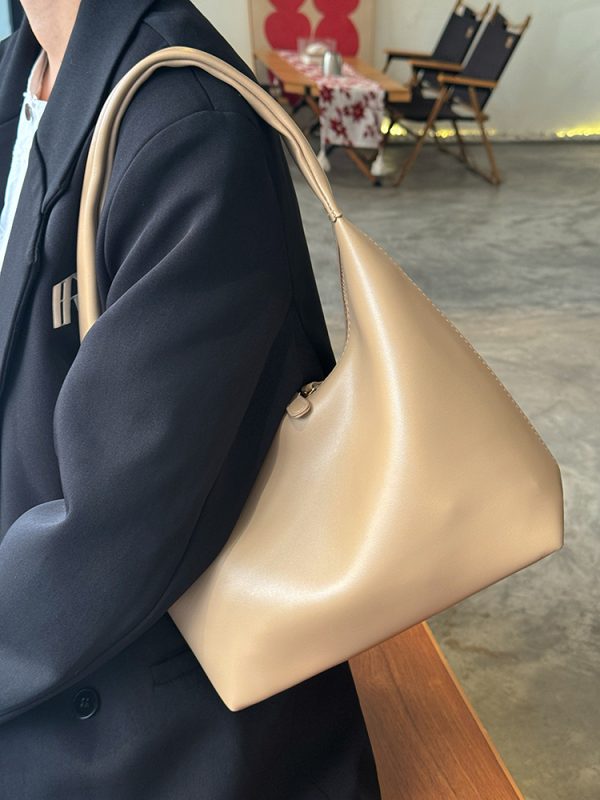 Korean Soft Leather Casual Tote Shoulder Bag for Women - 2025 Minimalist Underarm Bag in Lazy Style