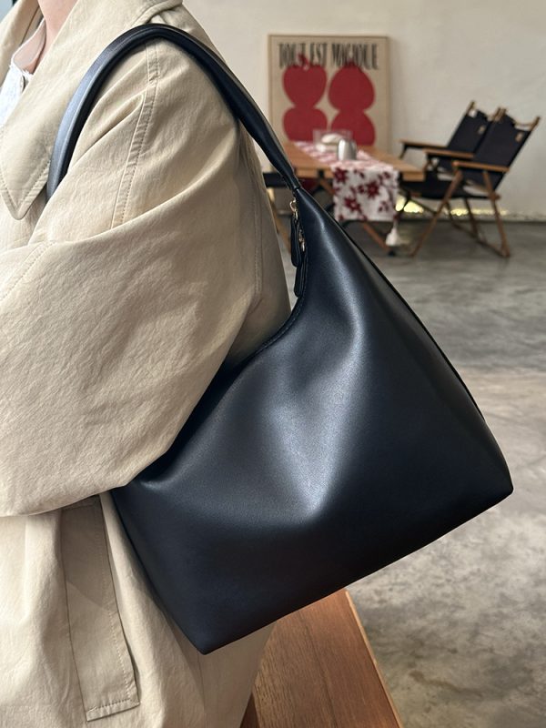 Korean Soft Leather Casual Tote Shoulder Bag for Women - 2025 Minimalist Underarm Bag in Lazy Style