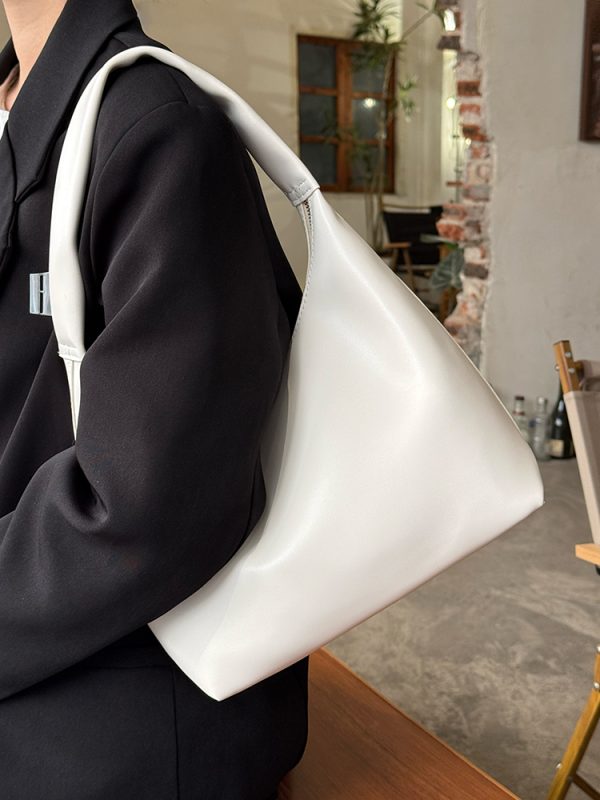 Korean Soft Leather Casual Tote Shoulder Bag for Women - 2025 Minimalist Underarm Bag in Lazy Style