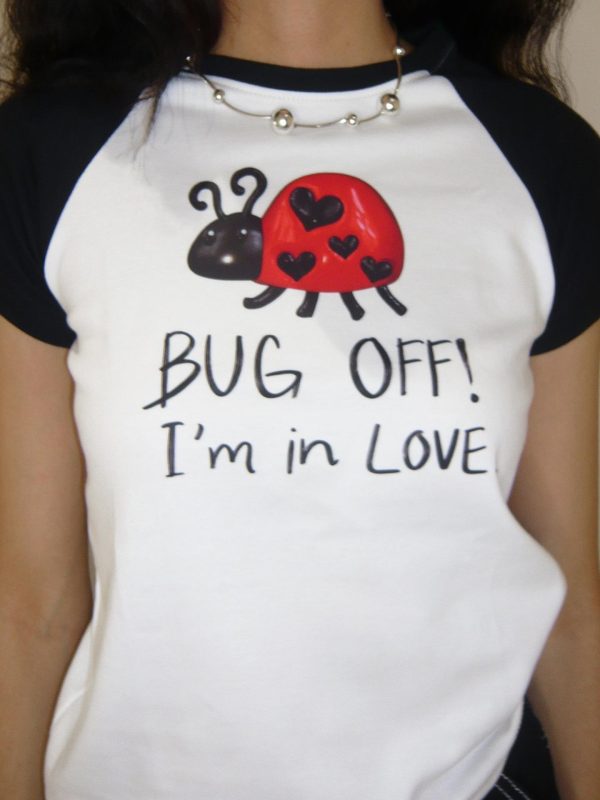 Korean Style Beetle Cartoon Print Color-Blocking Short-Sleeve Slim-Fit High-Stretch Cotton T-Shirt for Trendy Casual Wear