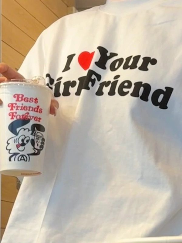 Korean Style Casual Loose Fit Color-Blocking Top with Youthful Dog Cartoon Print - Pure Cotton Comfort