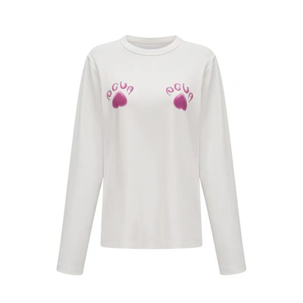 Korean Style Casual Loose Fit Color-Blocking Top with Youthful Dog Cartoon Print - Pure Cotton Comfort