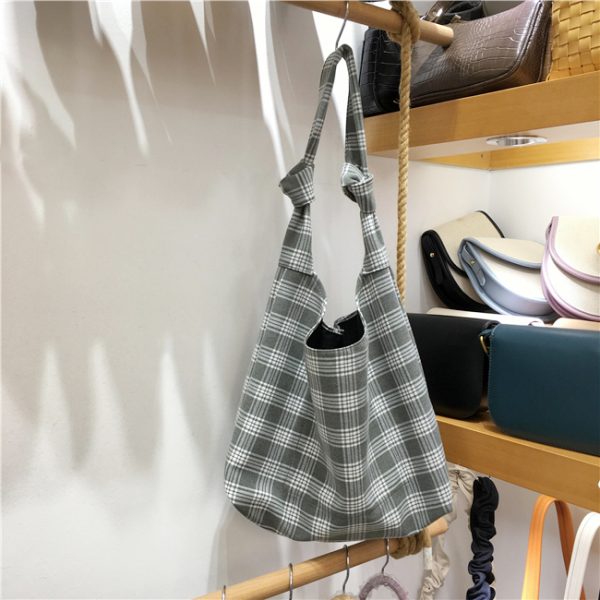 Korean Style Checkered Leopard Print Casual Summer Shoulder Bag - Versatile Literary Aesthetic for Instagram and Everyday Use