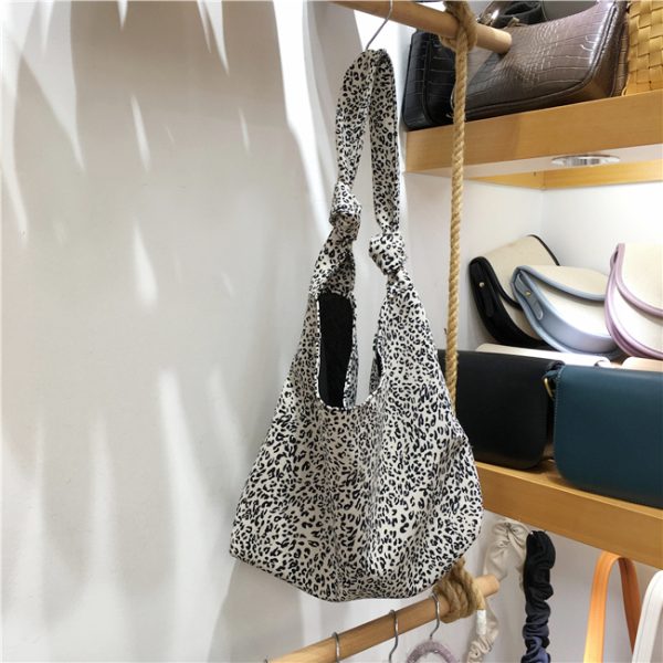 Korean Style Checkered Leopard Print Casual Summer Shoulder Bag - Versatile Literary Aesthetic for Instagram and Everyday Use