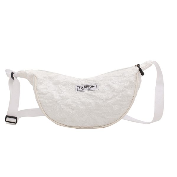 Korean Style Dumpling-Shaped Women's Crossbody Canvas Bag, Retro Niche Design, Versatile Nylon Shoulder Bag