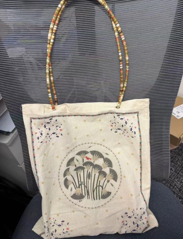 Korean-Style Floral Printed Canvas Tote Bag, Casual Large Capacity Shoulder Bag, Versatile Fashionable Everyday Use