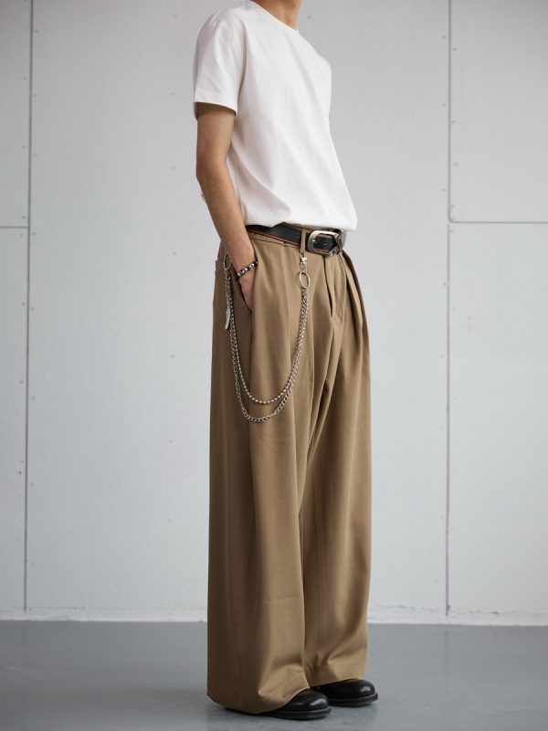 Korean Style High-End Loose Drape Suit Pants for Men - Versatile Wide-Leg Trousers for Casual Spring Fashion