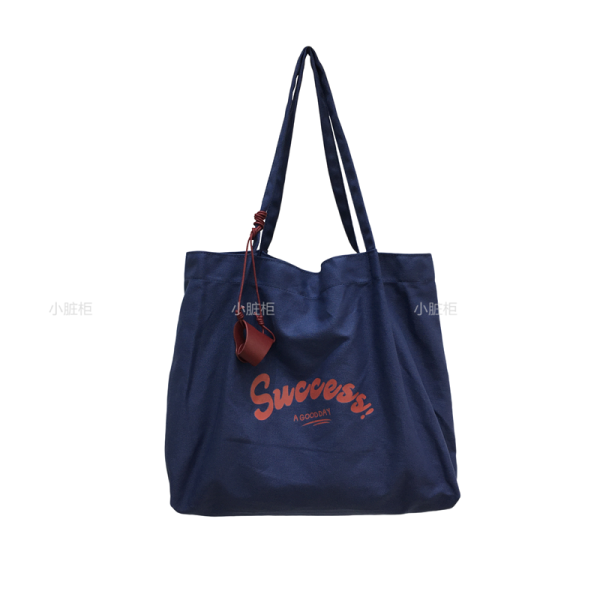 Korean Style Large Capacity Casual Canvas Shoulder Bag for Students - Summer Dongdaemun Lazy Chic Letter Design