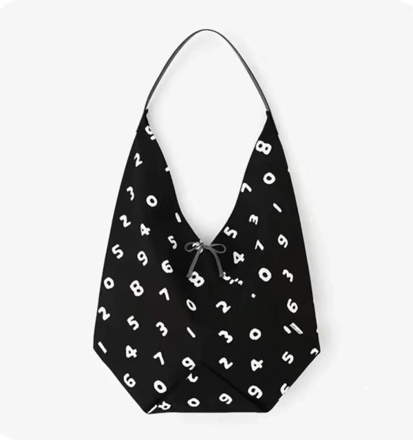 Korean-Style Large Capacity Casual Tote Bag, Versatile Underarm Design, Minimalist Hexagonal Canvas for Digital Commuting
