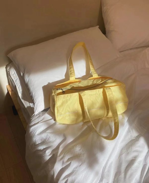 Korean-Style Large-Capacity Casual Travel Bag, Versatile Cylindrical Handbag for Shoulder and Underarm Use
