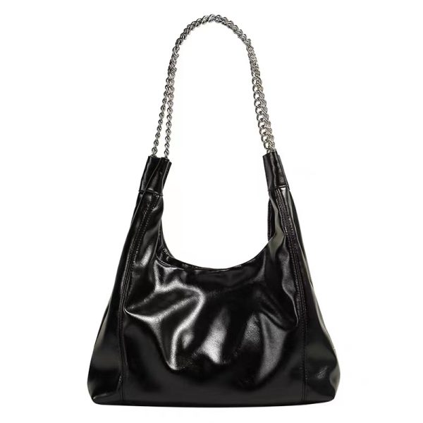Korean Style Large Capacity Chain Tote Bag for Women - Trendy Underarm Shoulder Bag for Commuting and Daily Use 2023