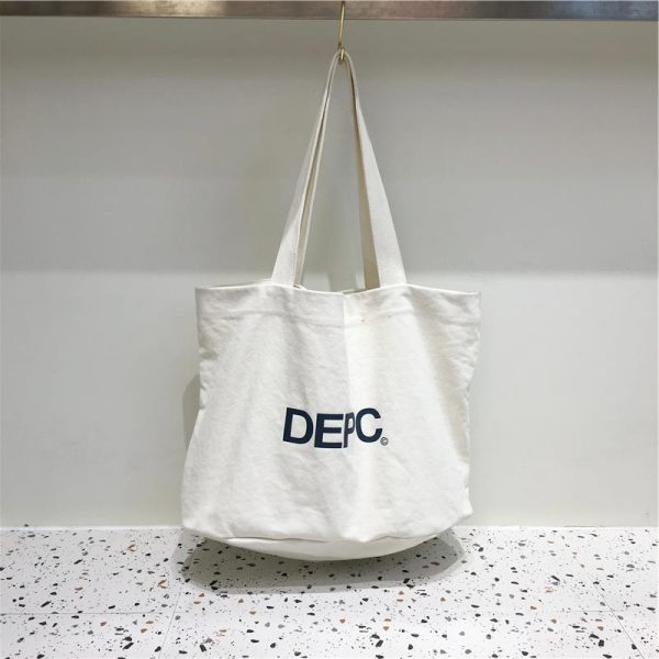 Korean Style Letter Canvas Tote Bag - Large Capacity Casual Shoulder Bag for Everyday Use