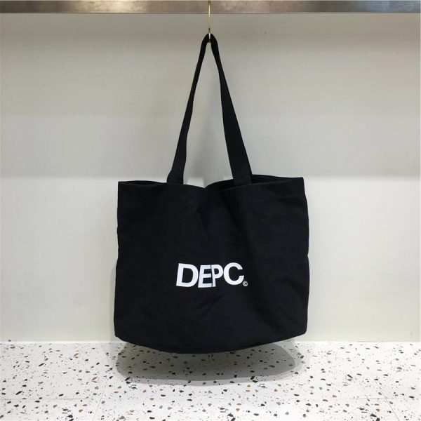 Korean Style Letter Canvas Tote Bag - Large Capacity Casual Shoulder Bag for Everyday Use