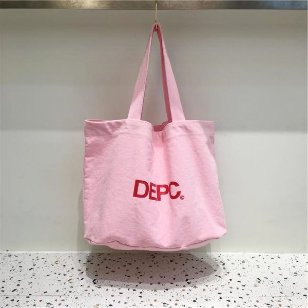 Korean Style Letter Canvas Tote Bag - Large Capacity Casual Shoulder Bag for Everyday Use