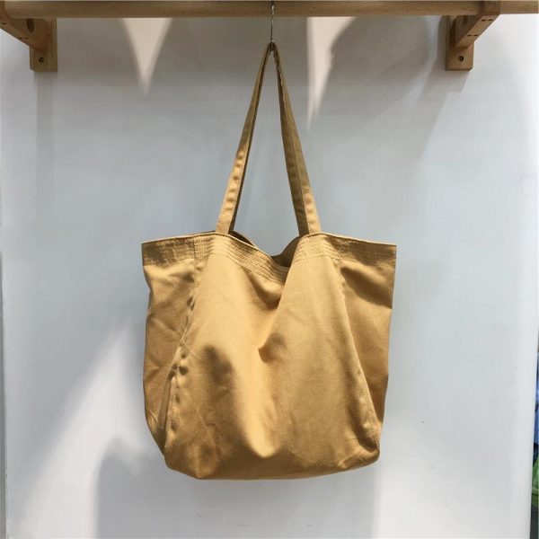 Korean Style Minimalist Large Capacity Canvas Tote Bag - Casual Shopping Shoulder Bag for Students, Ins Wind Lazy Aesthetic