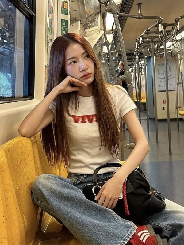 Korean Style Phantom Letter Print Short Sleeve Slim Fit Pure Cotton T-Shirt for Women - Trendy Casual Fashion Top
