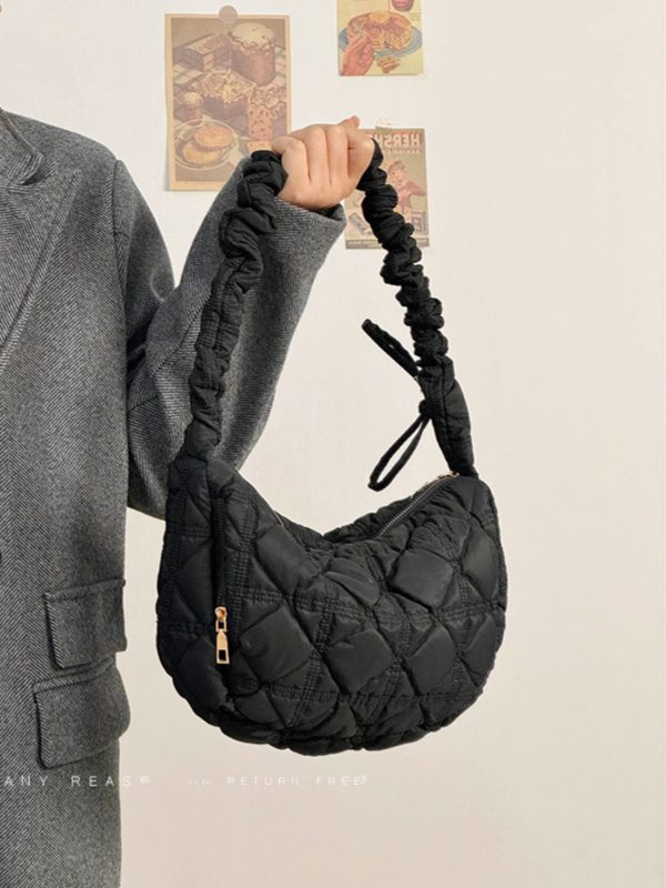 Korean-Style Pleated Dumpling Bag for Women, Large Capacity Lightweight Cloud Underarm Crossbody Bag