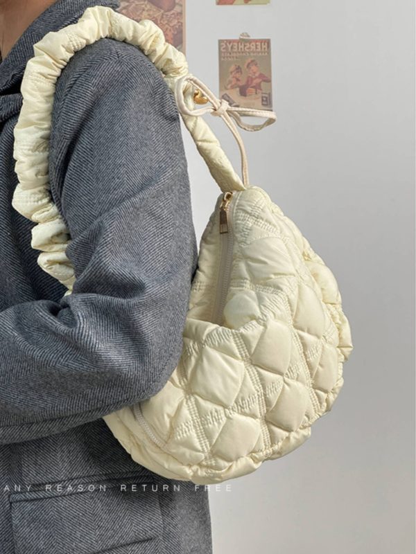 Korean-Style Pleated Dumpling Bag for Women, Large Capacity Lightweight Cloud Underarm Crossbody Bag