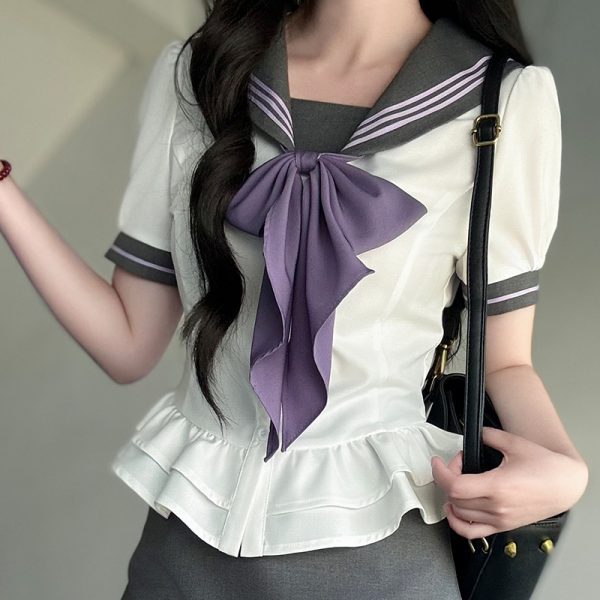 Korean-Style Pudding Bear Bodycon Top for Women - Slimming Summer Uniform in Sweet and Spicy College Style