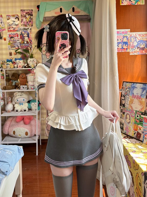 Korean-Style Pudding Bear Bodycon Top for Women - Slimming Summer Uniform in Sweet and Spicy College Style