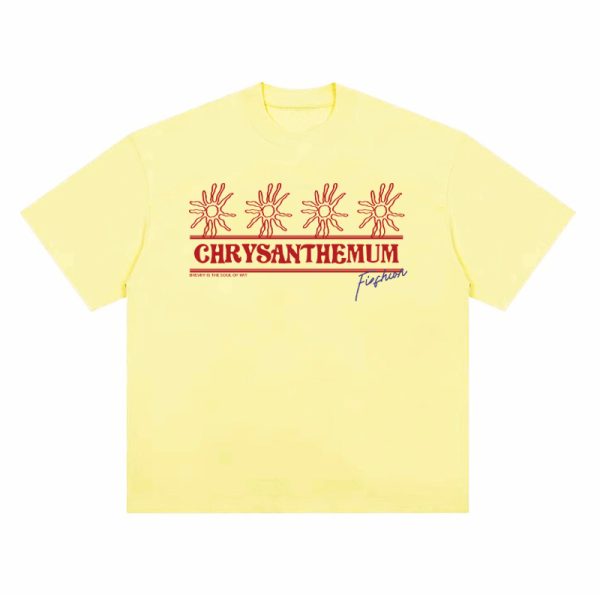 Korean-Style Retro Heavyweight T-Shirt for Women, Summer Sunflower Print, White Round Neck Short Sleeve, Loose Fit Top