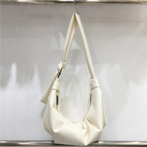 Korean-Style Retro Soft Leather Dumpling Bag - Large Capacity, Wrinkled Design, Casual Versatile Shoulder & Crossbody Bag