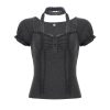 Korean Style Ruffled Short Sleeve Top & Bow Half-Length Skirt Set - Trendy Seoul Diary Look for Chic Fashionistas